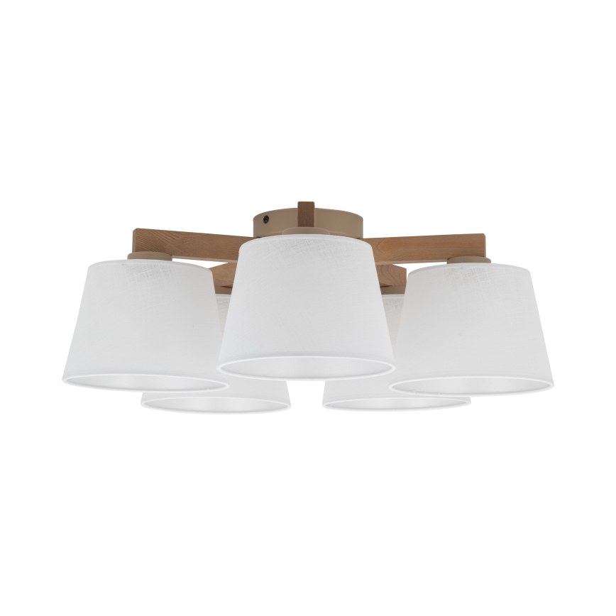 BRILAGI - LED Prisadený luster LATTE SABIA 5xE27/15W/230V borovica/biela