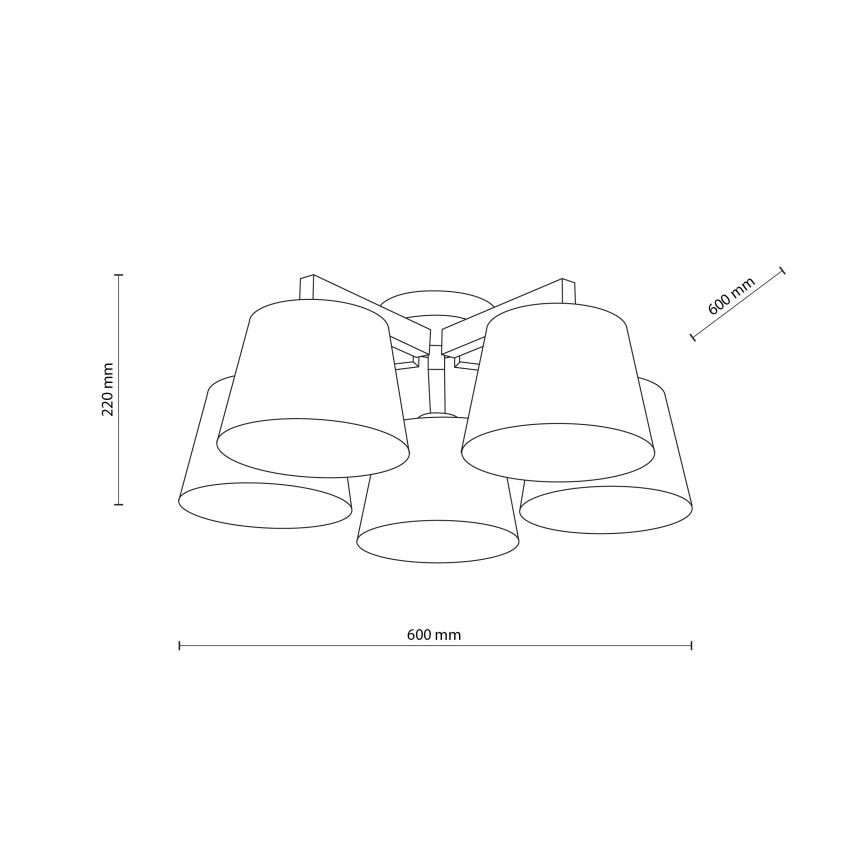 BRILAGI - LED Prisadený luster LATTE SABIA 5xE27/15W/230V borovica/biela