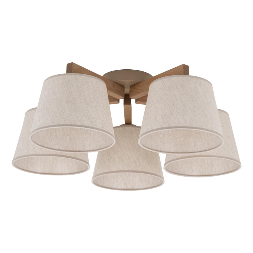BRILAGI - LED Prisadený luster LATTE SABIA 5xE27/15W/230V borovica/krémová