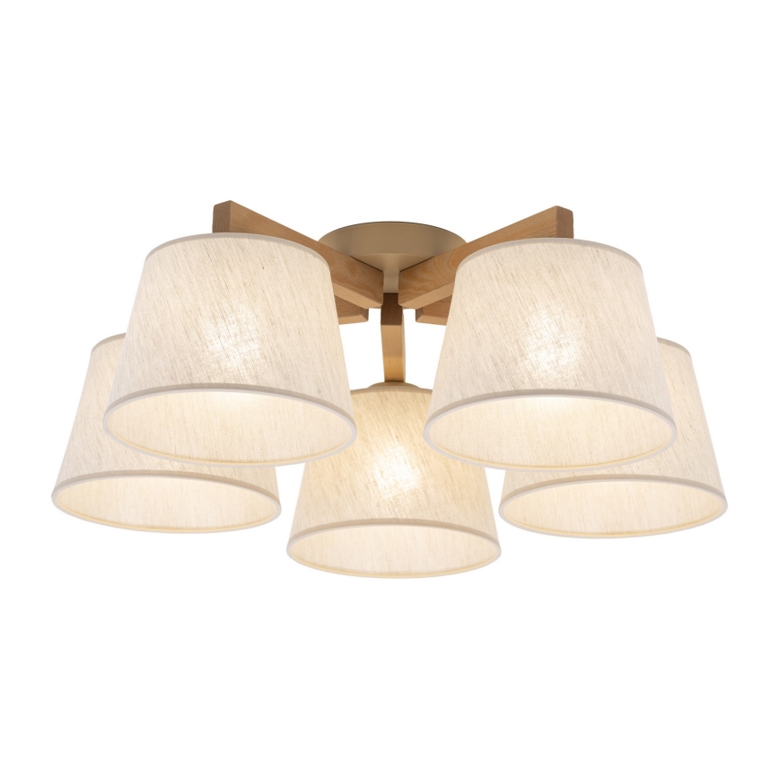 BRILAGI - LED Prisadený luster LATTE SABIA 5xE27/15W/230V borovica/krémová
