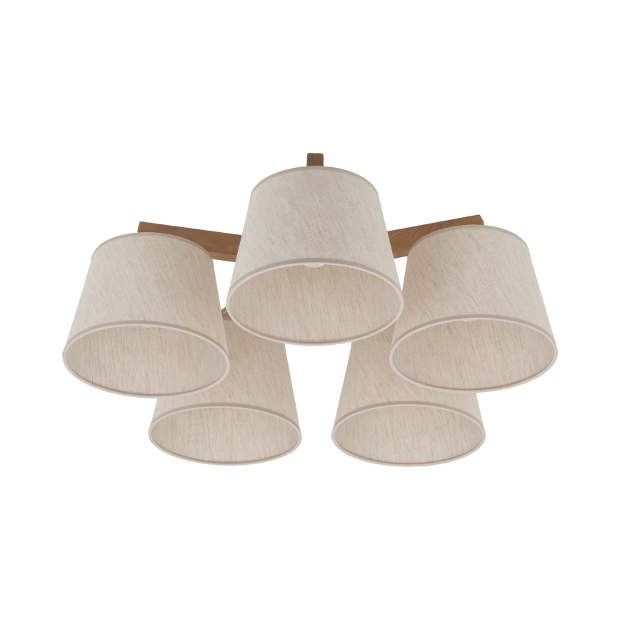BRILAGI - LED Prisadený luster LATTE SABIA 5xE27/15W/230V borovica/krémová