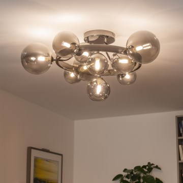 Brilagi - LED Prisadený luster MILLA 10xG9/3W/230V čierny chróm/dymová