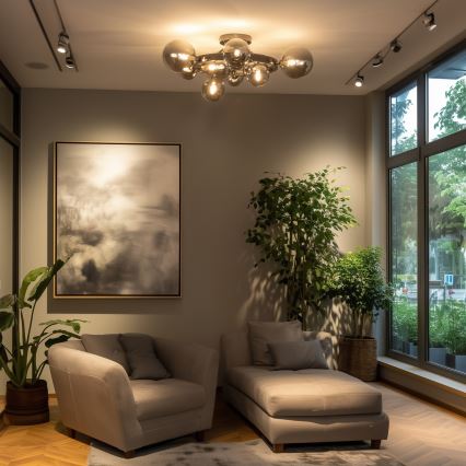 Brilagi - LED Prisadený luster MILLA 10xG9/3W/230V lesklý chróm/dymová