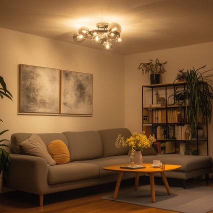 Brilagi - LED Prisadený luster MILLA 10xG9/3W/230V lesklý chróm/dymová