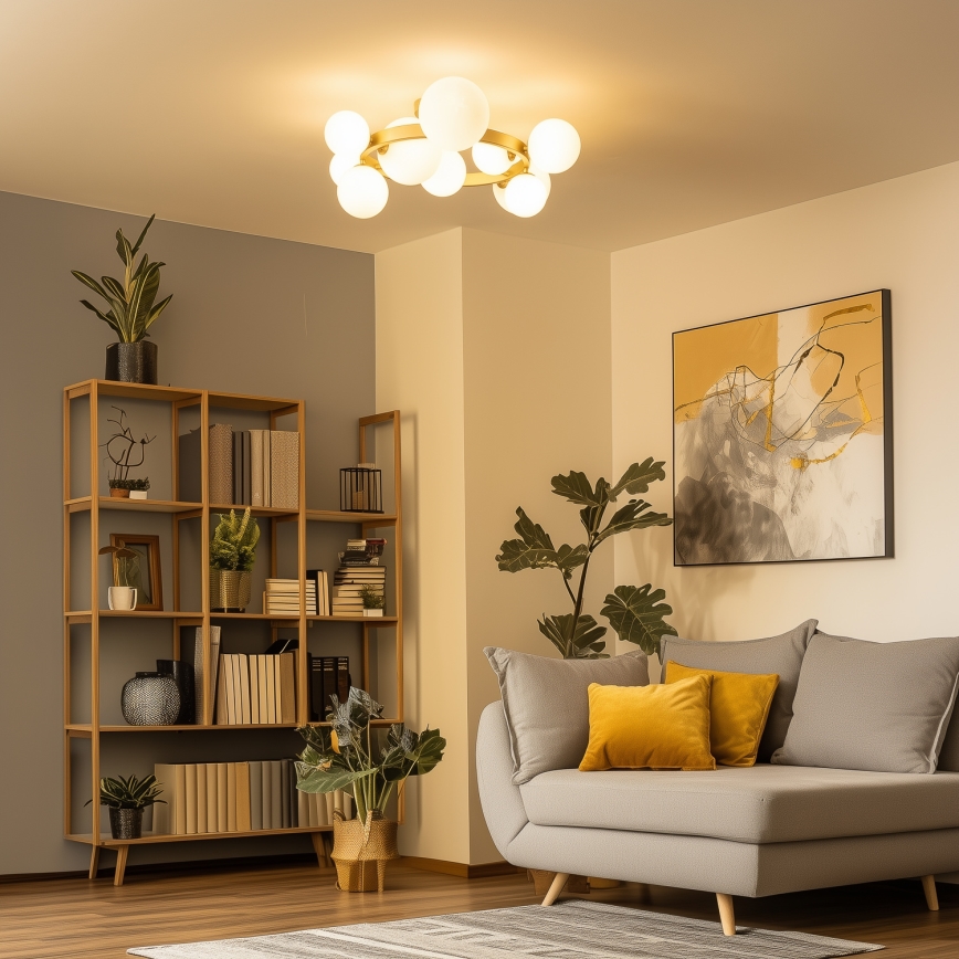 Brilagi - LED Prisadený luster MILLA 10xG9/3W/230V zlatá/biela