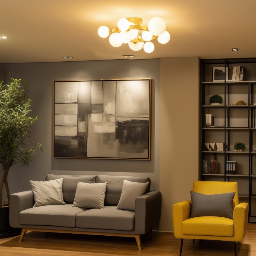 Brilagi - LED Prisadený luster MILLA 10xG9/3W/230V zlatá/biela