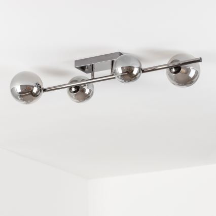 Brilagi - LED prisadený luster MILLA 4xG9/3W/230V čierny chróm/dymová