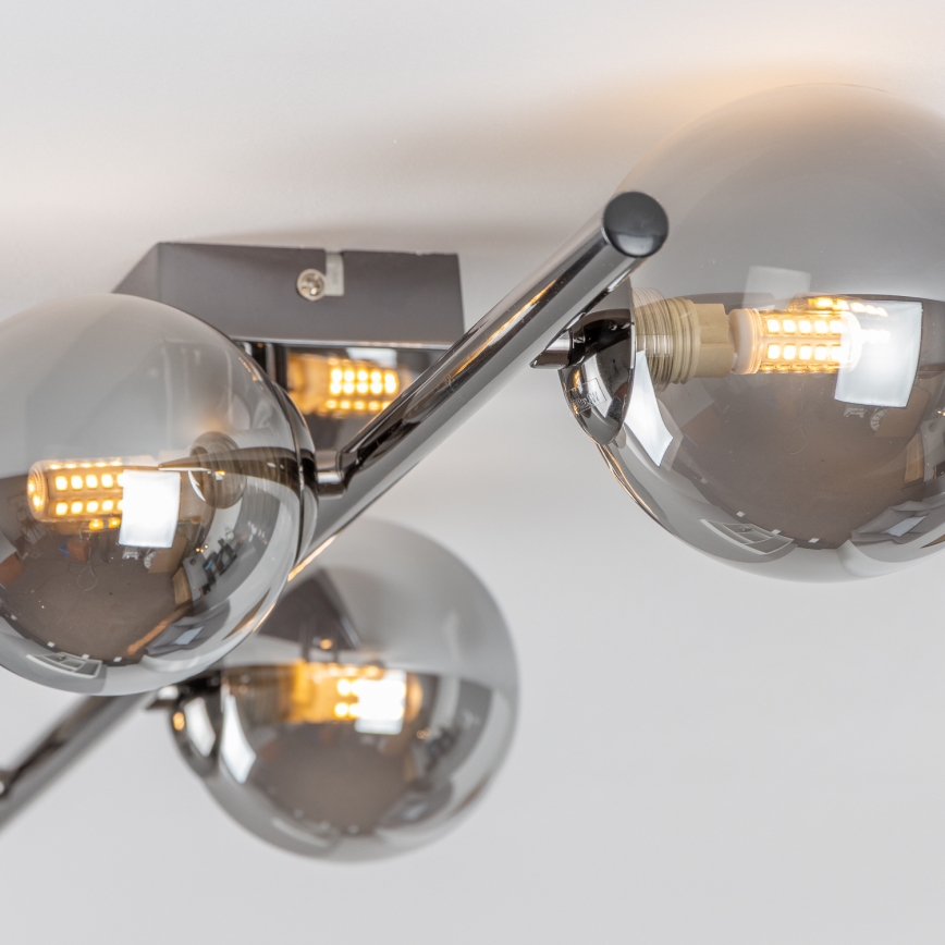 Brilagi - LED prisadený luster MILLA 4xG9/3W/230V čierny chróm/dymová