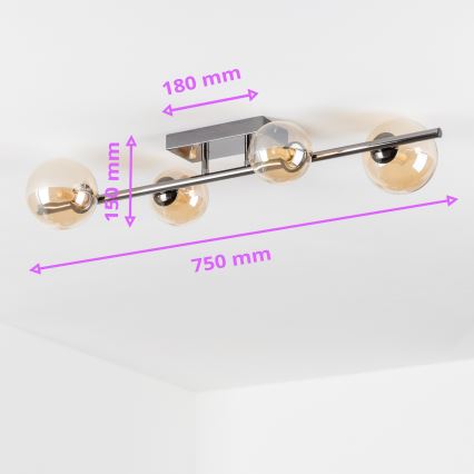 Brilagi - LED Prisadený luster MILLA 4xG9/3W/230V čierny chróm/zlatá