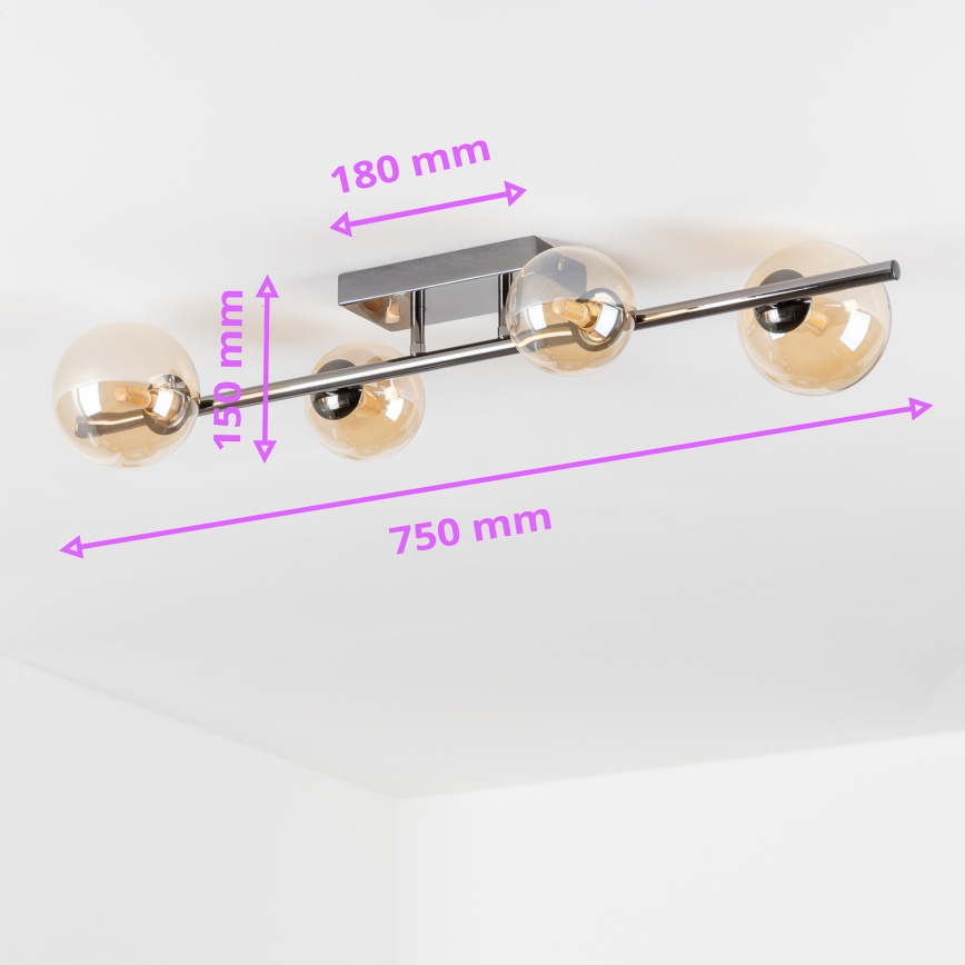 Brilagi - LED Prisadený luster MILLA 4xG9/3W/230V čierny chróm/zlatá