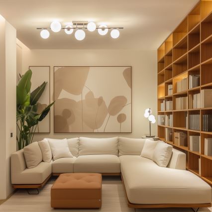 Brilagi - LED Prisadený luster MILLA 7xG9/3W/230V čierny chróm/biela