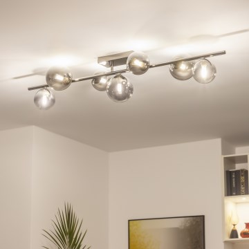 Brilagi - LED prisadený luster MILLA 7xG9/3W/230V čierny chróm/dymové sklo
