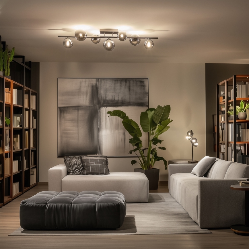 Brilagi - LED Prisadený luster MILLA 7xG9/3W/230V lesklý chróm/dymová