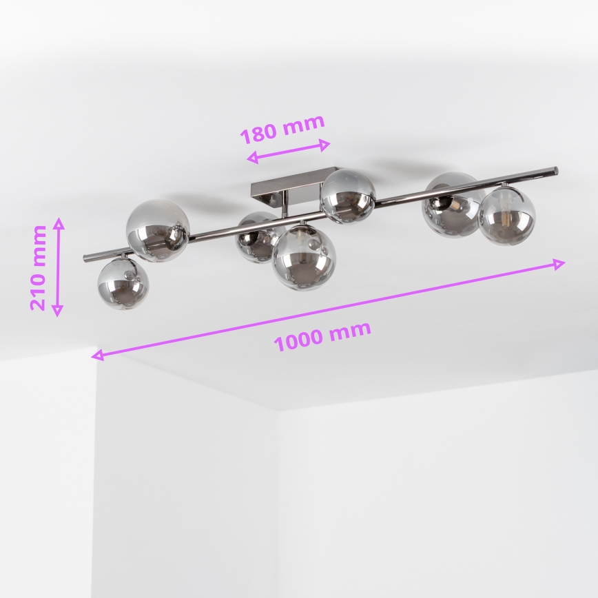 Brilagi - LED Prisadený luster MILLA 7xG9/3W/230V lesklý chróm/dymová