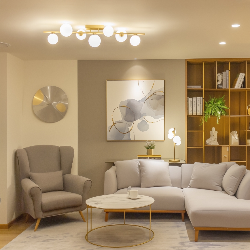 Brilagi - LED Prisadený luster MILLA 7xG9/3W/230V zlatá/biela