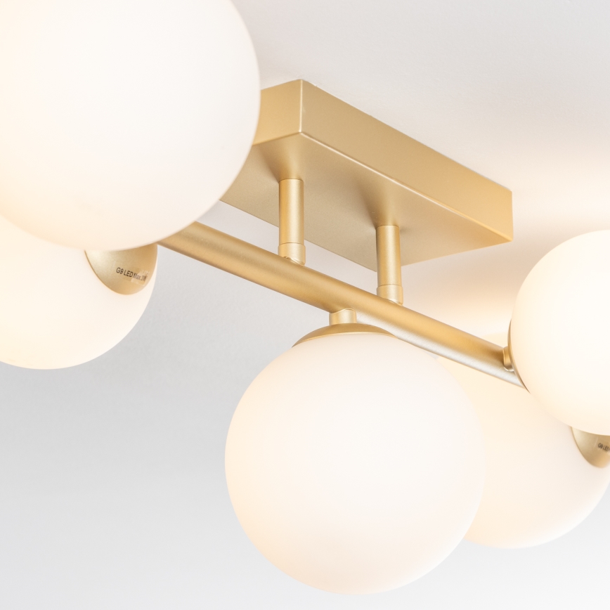 Brilagi - LED Prisadený luster MILLA 7xG9/3W/230V zlatá/biela