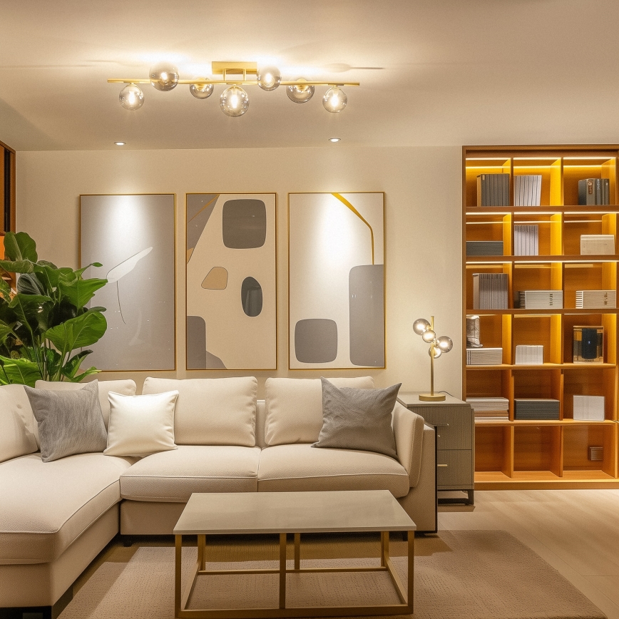 Brilagi - LED Prisadený luster MILLA 7xG9/3W/230V zlatá/dymová