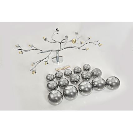 Brilagi - LED Prisadený luster MISTEL 15xG9/3W/230V lesklý chróm/dymová