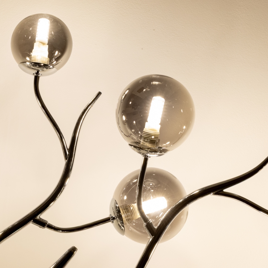 Brilagi - LED Prisadený luster MISTEL 15xG9/3W/230V lesklý chróm/dymová