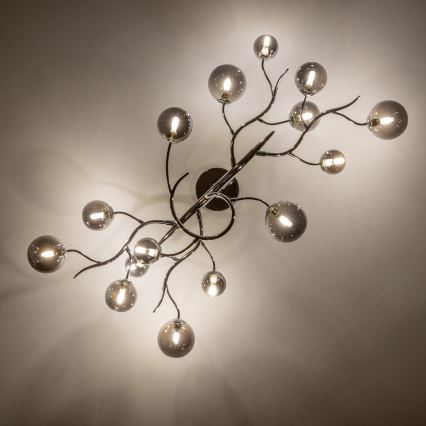 Brilagi - LED Prisadený luster MISTEL 15xG9/3W/230V lesklý chróm/dymová