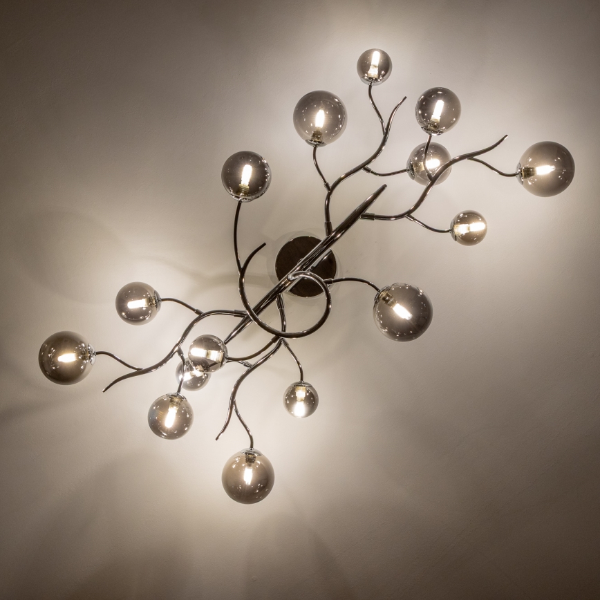 Brilagi - LED Prisadený luster MISTEL 15xG9/3W/230V lesklý chróm/dymová