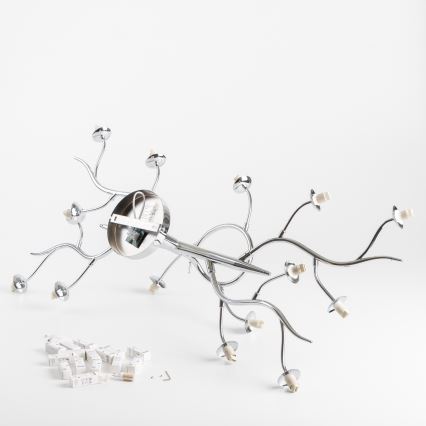 Brilagi - LED Prisadený luster MISTEL 15xG9/3W/230V lesklý chróm/dymová