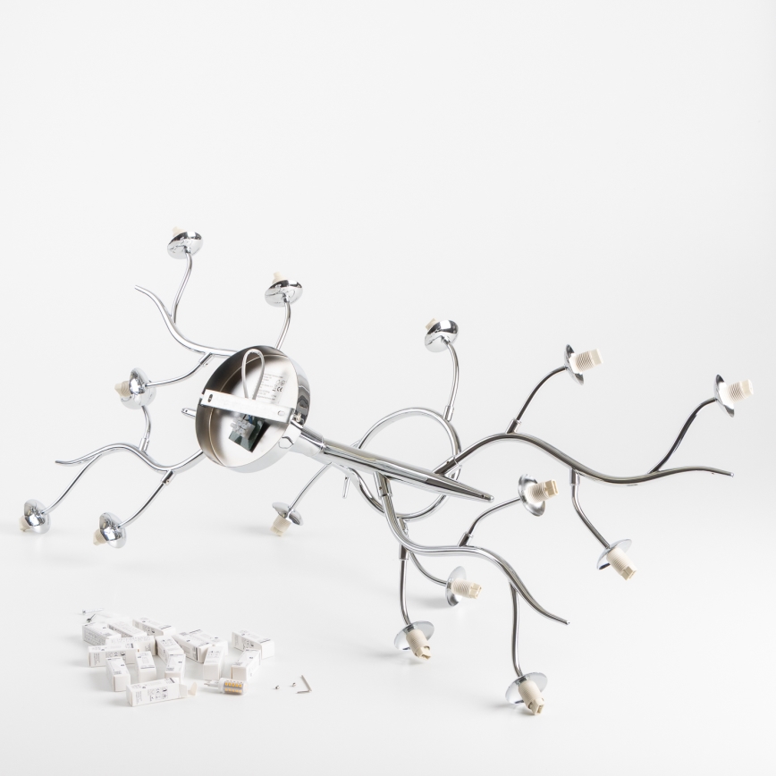 Brilagi - LED Prisadený luster MISTEL 15xG9/3W/230V lesklý chróm/dymová