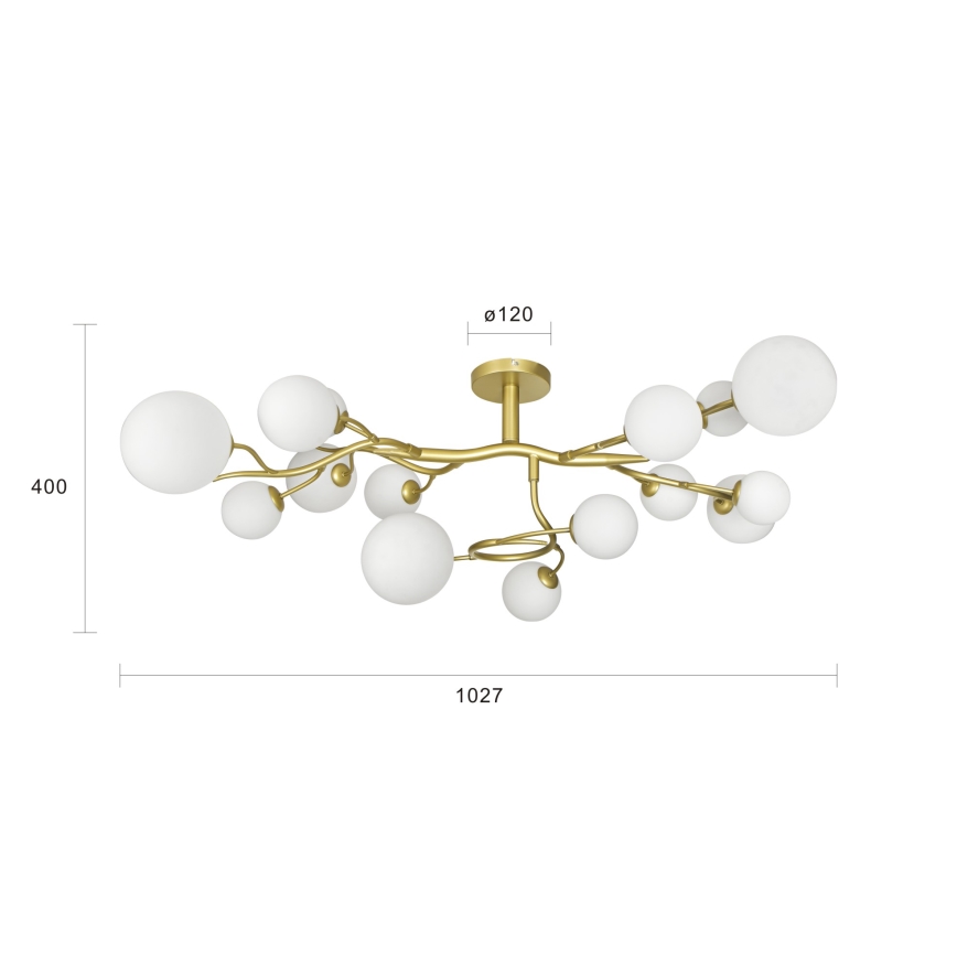 Brilagi - LED Prisadený luster MISTEL 15xG9/3W/230V zlatá/biela