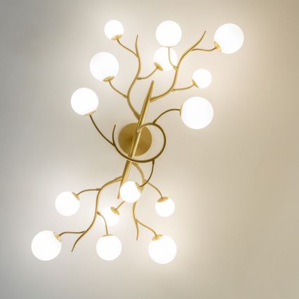 Brilagi - LED Prisadený luster MISTEL 15xG9/3W/230V zlatá/biela