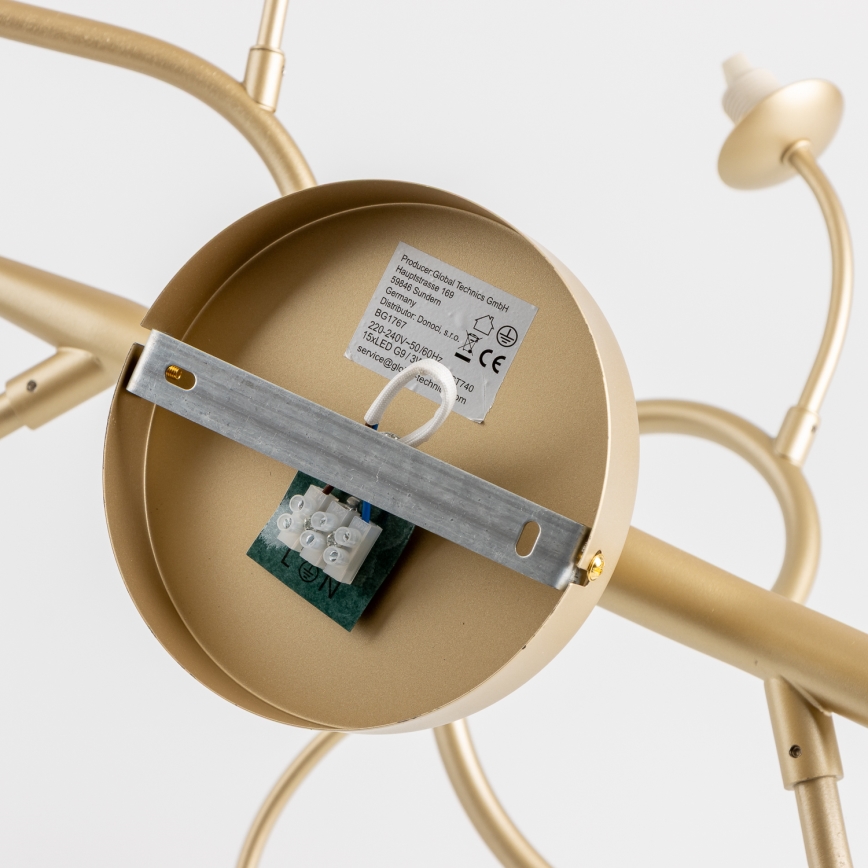 Brilagi - LED Prisadený luster MISTEL 15xG9/3W/230V zlatá/biela