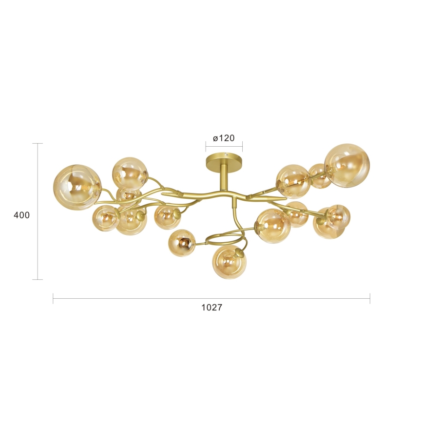 Brilagi - LED Prisadený luster MISTEL 15xG9/3W/230V zlatá