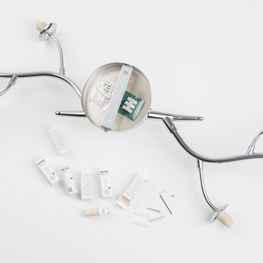 Brilagi - LED Prisadený luster MISTEL 6xG9/3W/230V lesklý chróm/dymová