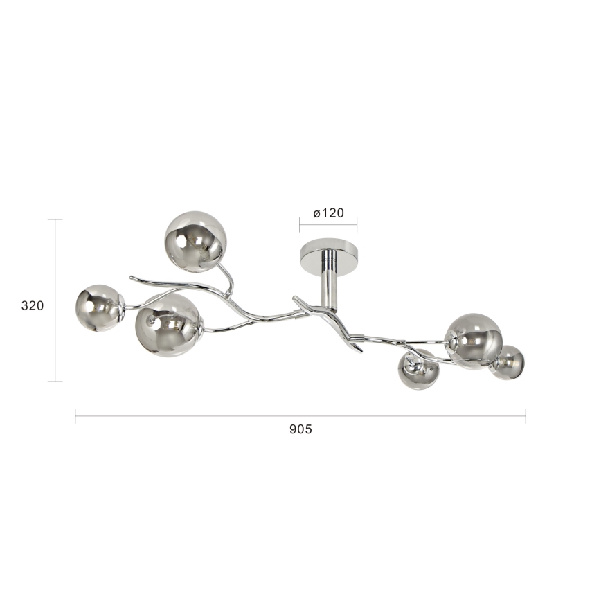 Brilagi - LED Prisadený luster MISTEL 6xG9/3W/230V lesklý chróm/dymová
