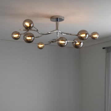 Brilagi - LED prisadený luster MISTEL 9xG9/3W/230V čierny chróm/dymová