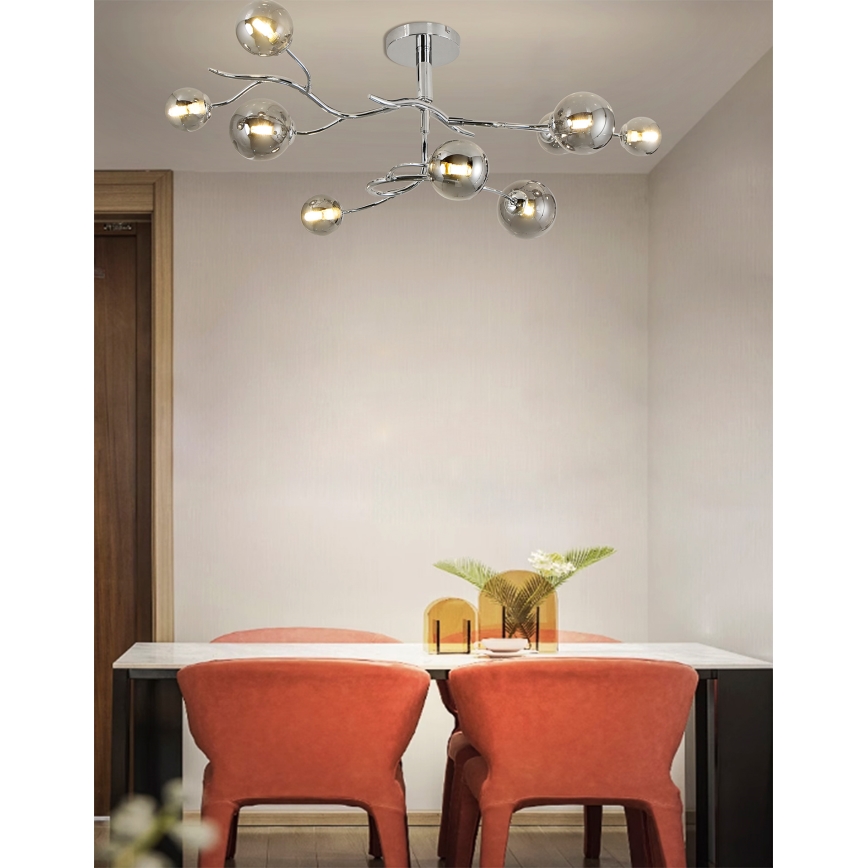 Brilagi - LED prisadený luster MISTEL 9xG9/3W/230V čierny chróm/dymová