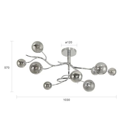 Brilagi - LED Prisadený luster MISTEL 9xG9/3W/230V lesklý chróm/dymová