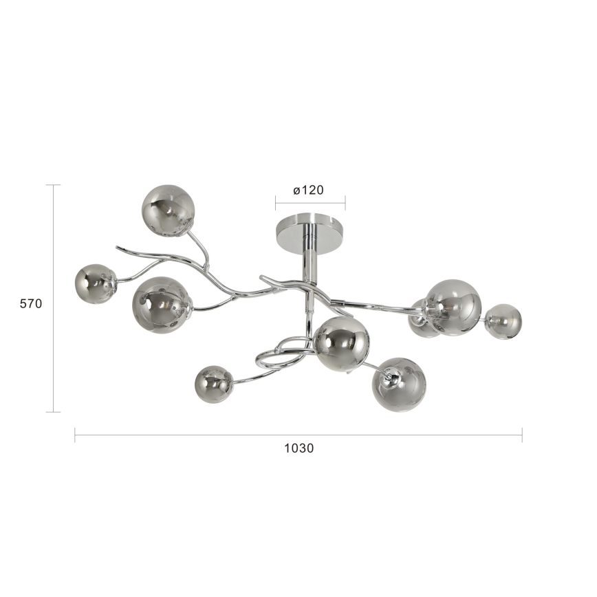 Brilagi - LED Prisadený luster MISTEL 9xG9/3W/230V lesklý chróm/dymová