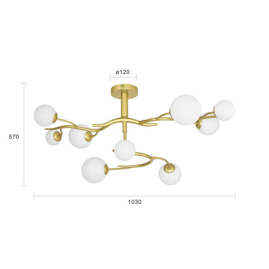 Brilagi - LED Prisadený luster MISTEL 9xG9/3W/230V zlatá/biela