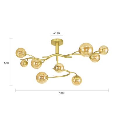 Brilagi - LED Prisadený luster MISTEL 9xG9/3W/230V zlatá