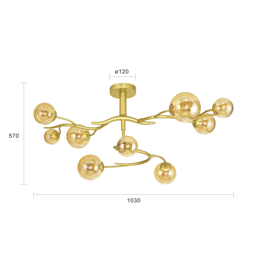 Brilagi - LED Prisadený luster MISTEL 9xG9/3W/230V zlatá