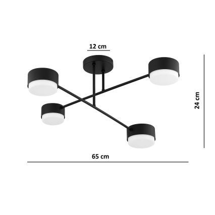 Brilagi - LED prisadený luster MONO 4xGX53/12W/230V čierny