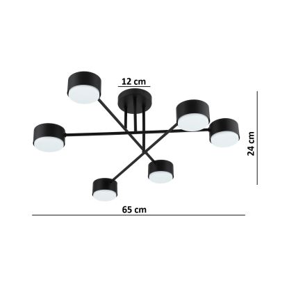 Brilagi - LED prisadený luster MONO 6xGX53/12W/230V čierny