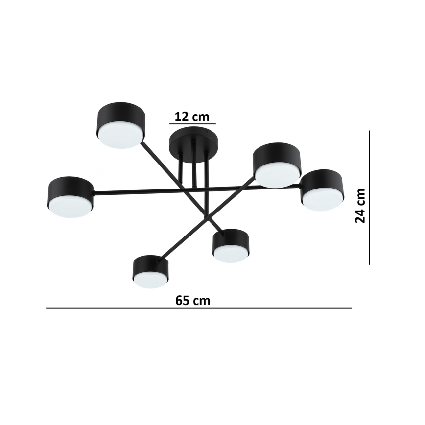 Brilagi - LED prisadený luster MONO 6xGX53/12W/230V čierny