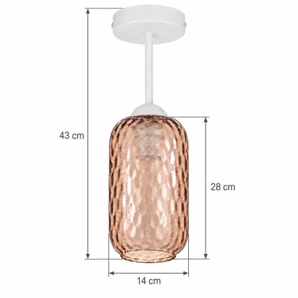 BRILAGI - LED Prisadený luster RETRO GLASS 1xE27/60W/230V pr. 14 cm biela/dymová hnedá
