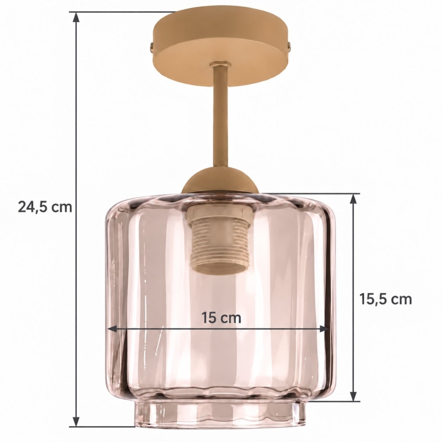 BRILAGI - LED Prisadený luster RETRO GLASS 1xE27/60W/230V pr. 15 cm béžová/dymová béžová