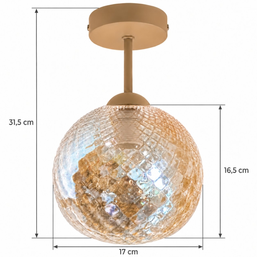 BRILAGI - LED Prisadený luster RETRO GLASS 1xE27/60W/230V pr. 17 cm béžová/dymová béžová