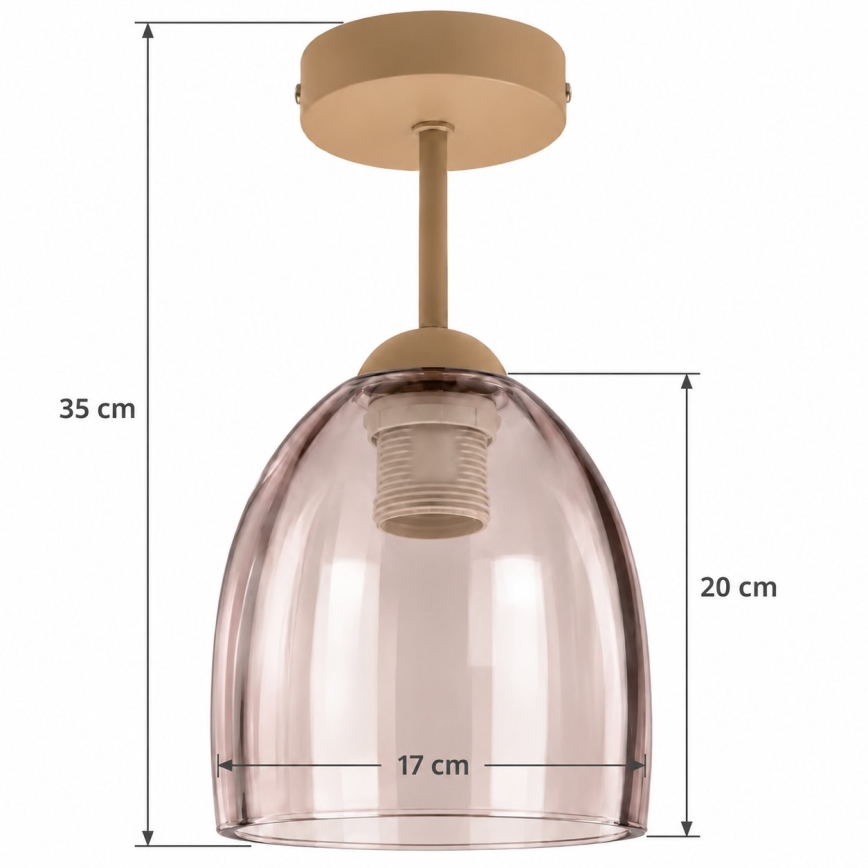 BRILAGI - LED prisadený luster RETRO GLASS 1xE27/60W/230V pr. 17 cm béžová/dymová béžová