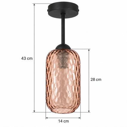 BRILAGI - LED Prisadený luster RETRO GLASS 1xE27/60W/230V pr. 14 cm čierna/dymovo hnedá