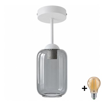 BRILAGI - LED Prisadený luster RETRO GLASS 1xE27/60W/230V pr. 14 cm biela/dymová sivá