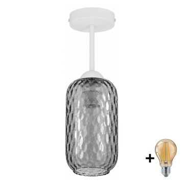 BRILAGI - LED Prisadený luster RETRO GLASS 1xE27/60W/230V pr. 14 cm biela/dymová sivá